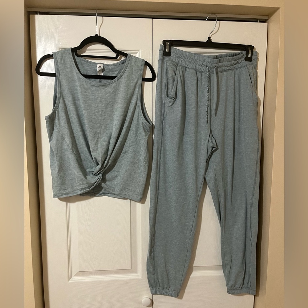 Waverly Light Blue Twist Front Top and Jogger Set